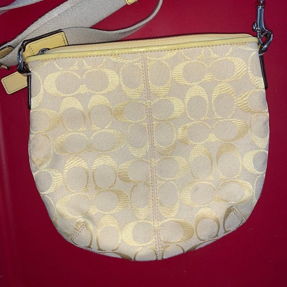 COACH YELLOW LOGO PURSE ZIP TOP - Picture 2 of 8